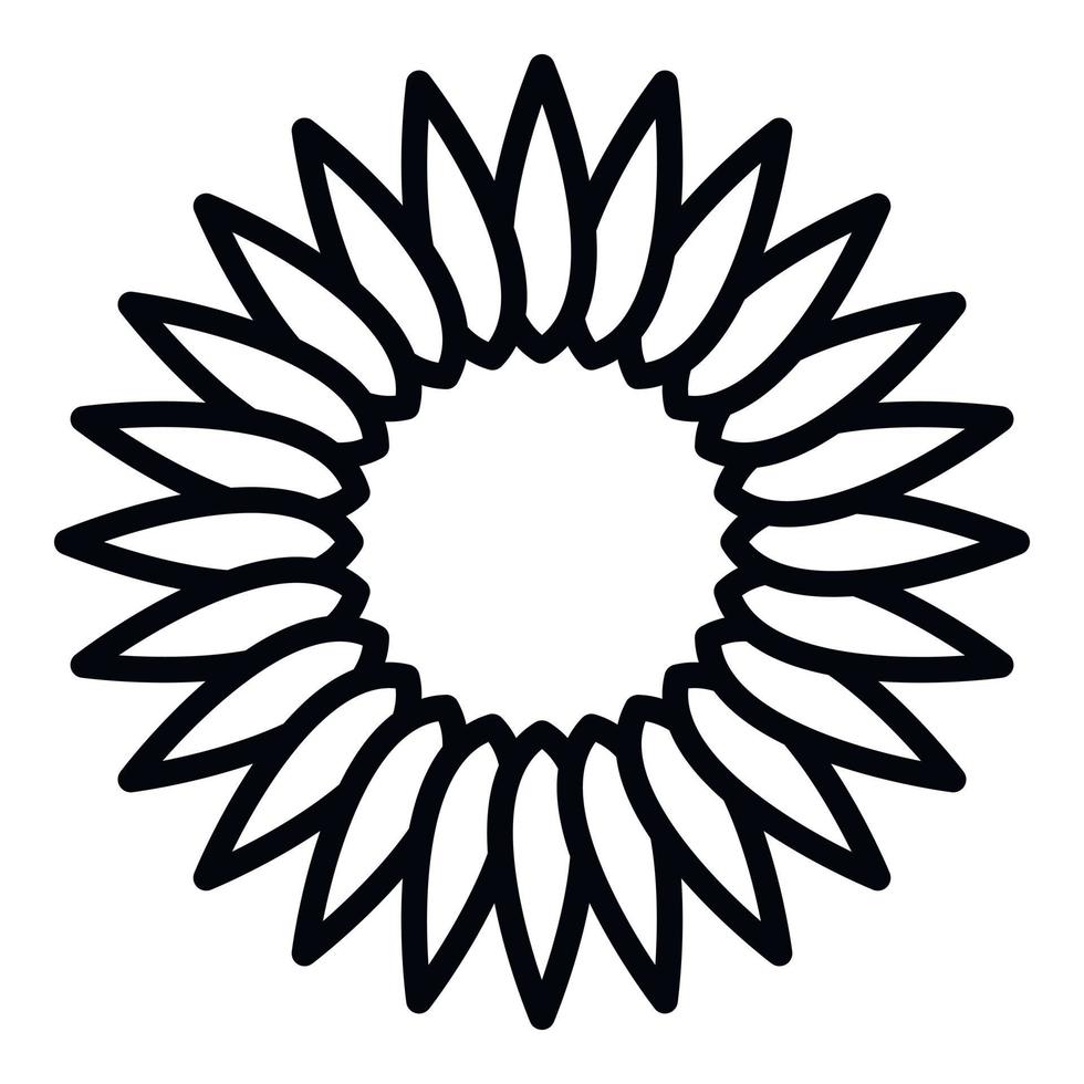 ícone de inflorescência de girassol, estilo de estrutura de tópicos vetor