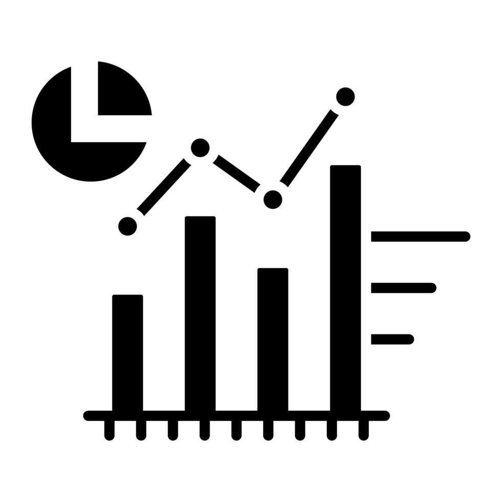 ícone de glifo de análise estatística vetor