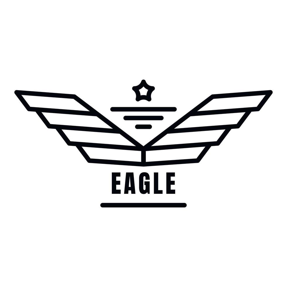 logotipo de asas de águia, estilo de contorno vetor
