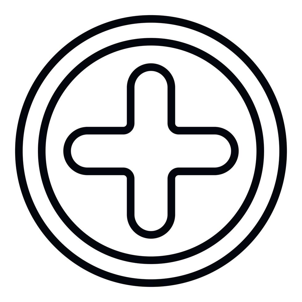 ícone de parafuso phillips, estilo de estrutura de tópicos vetor
