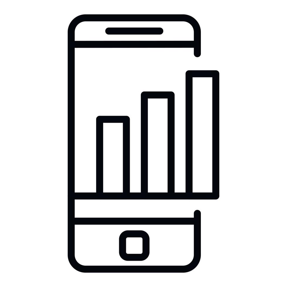 ícone da coluna do gráfico financeiro, estilo do esboço vetor