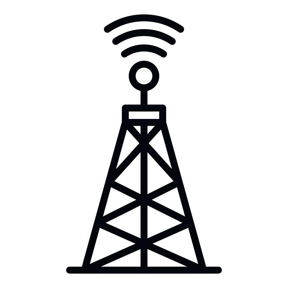 ícone do transmissor de comunicação, estilo de estrutura de tópicos vetor
