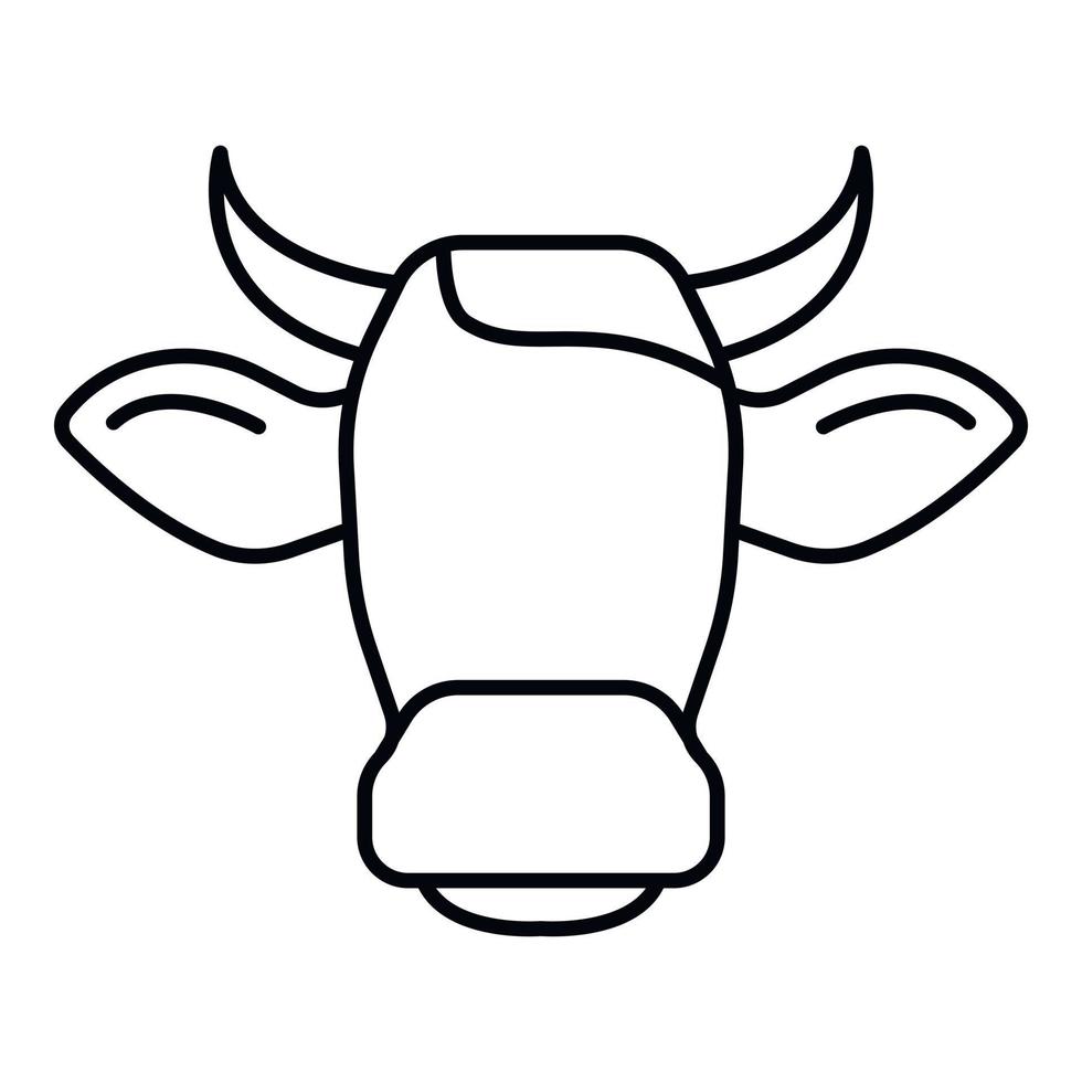 ícone de chifres de cabeça de vaca, estilo de estrutura de tópicos vetor