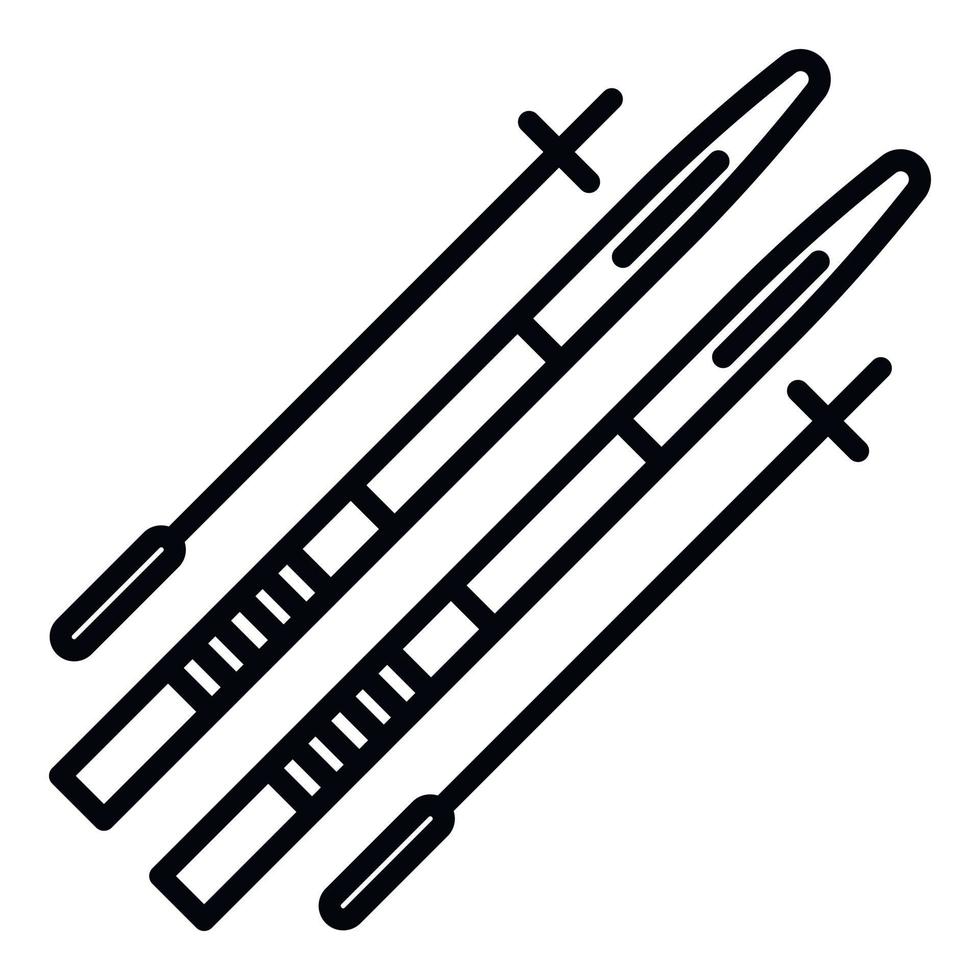 ícone do equipamento de biatlo, estilo de estrutura de tópicos vetor