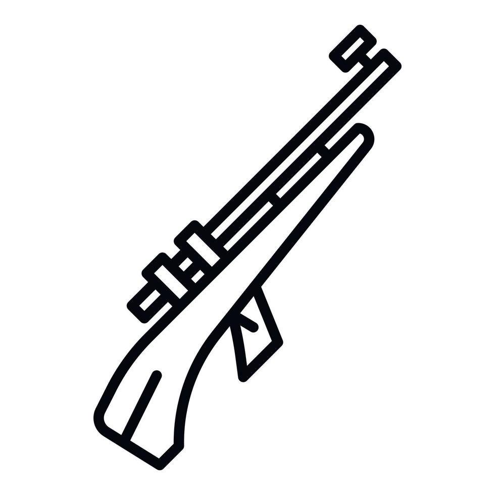 ícone do rifle de biatlo, estilo de estrutura de tópicos vetor