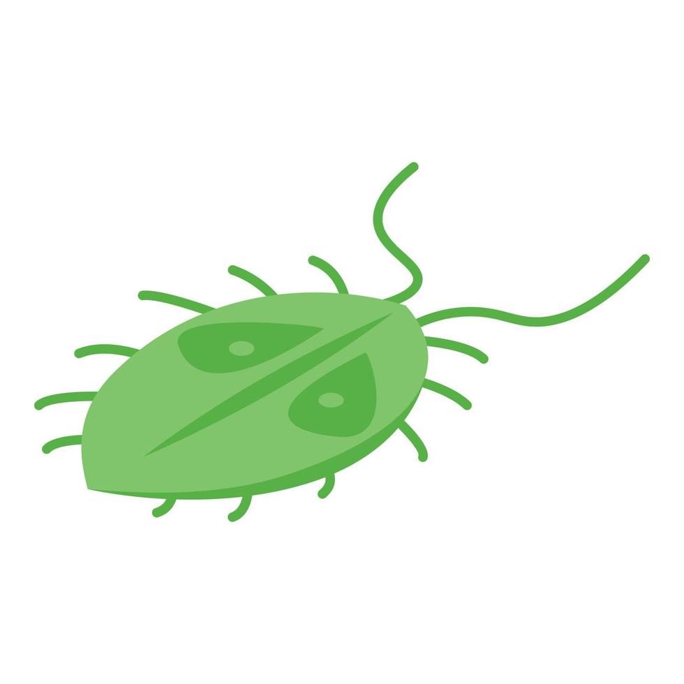 ícone de parasita verde, estilo isométrico vetor