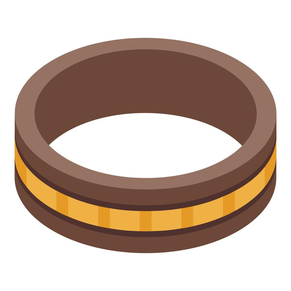 ícone de anel marrom de joias, estilo isométrico vetor