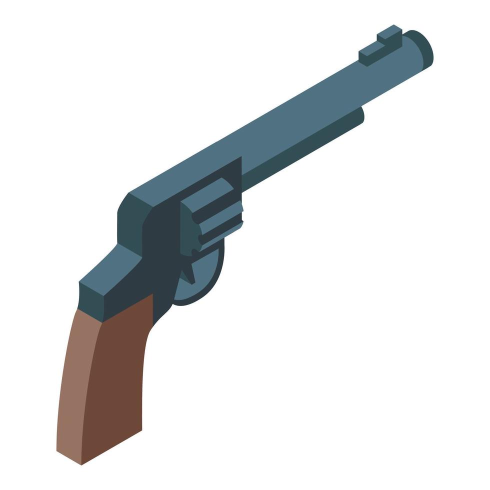 ícone de revólver, estilo isométrico vetor