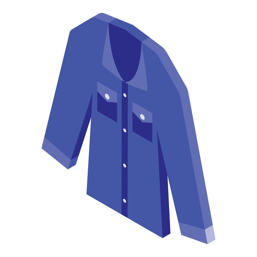 ícone de camisa jeans de bolso, estilo isométrico vetor