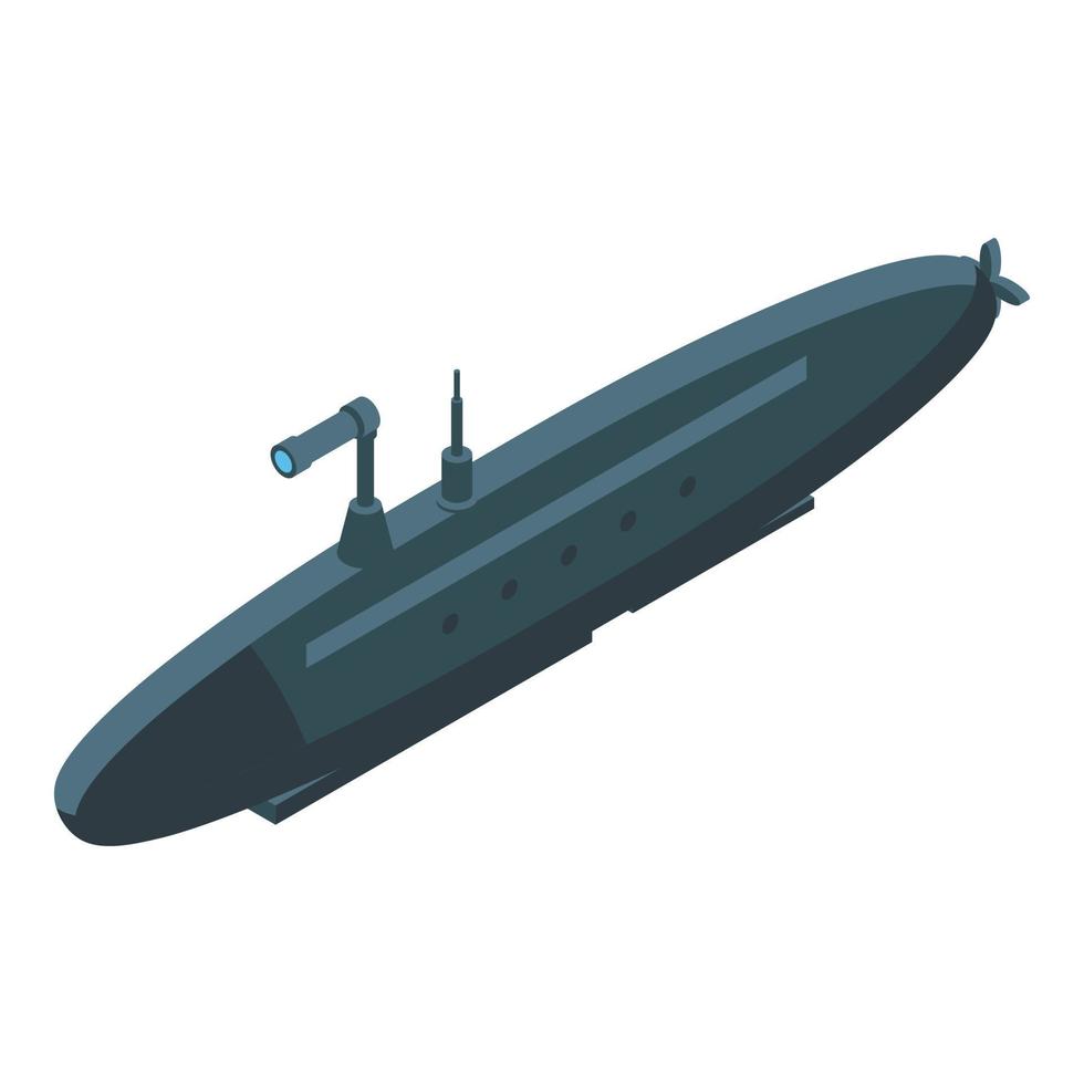 ícone submarino militar, estilo isométrico vetor