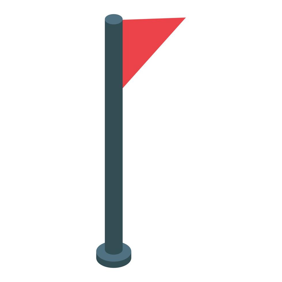ícone de bandeira de esqui, estilo isométrico vetor