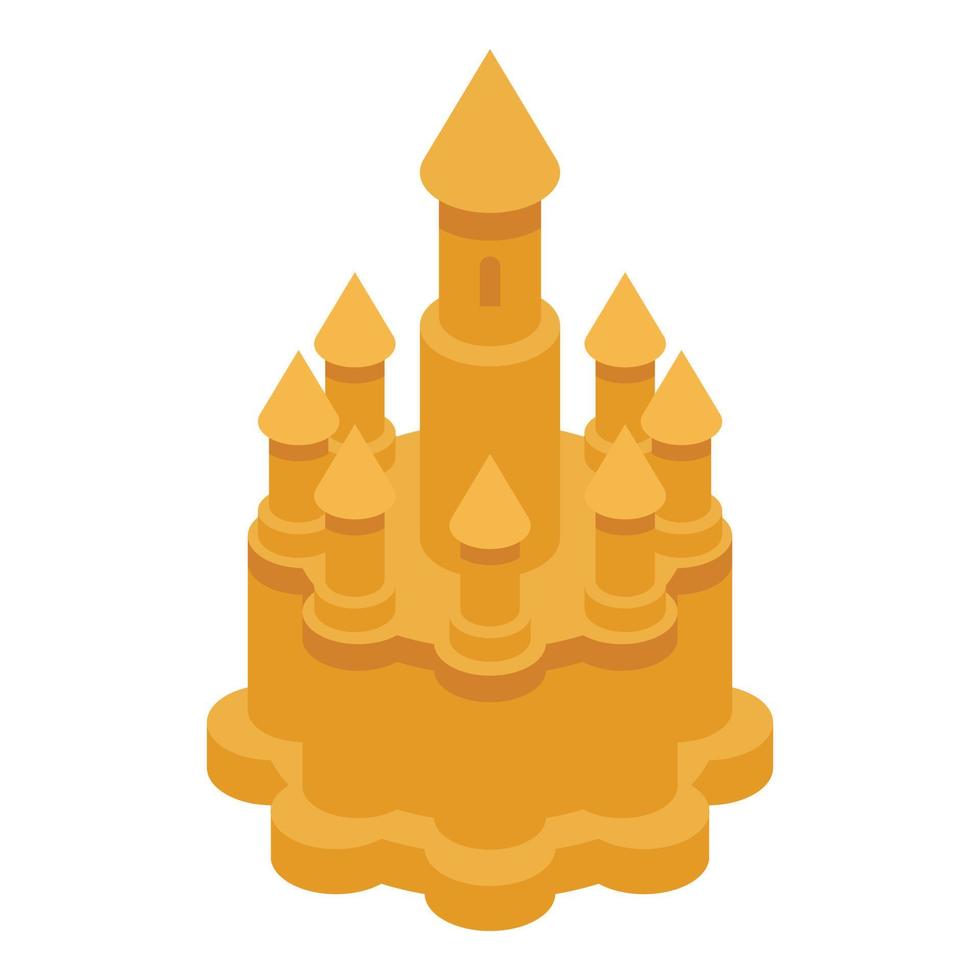 ícone do castelo de areia do mar, estilo isométrico vetor