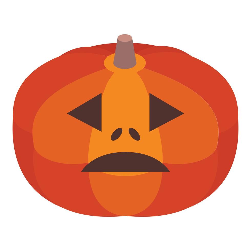 ícone de abóbora vegetal de halloween, estilo isométrico vetor