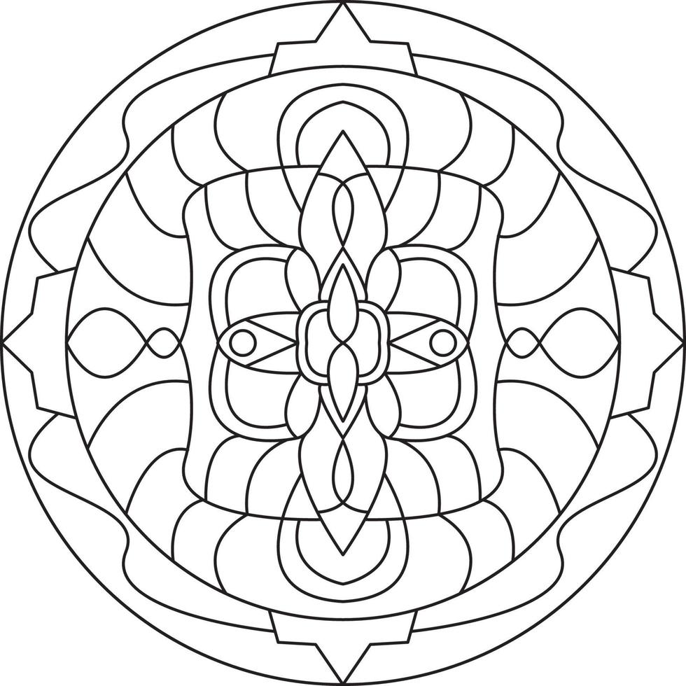 gráfico de página para colorir mandala vetor