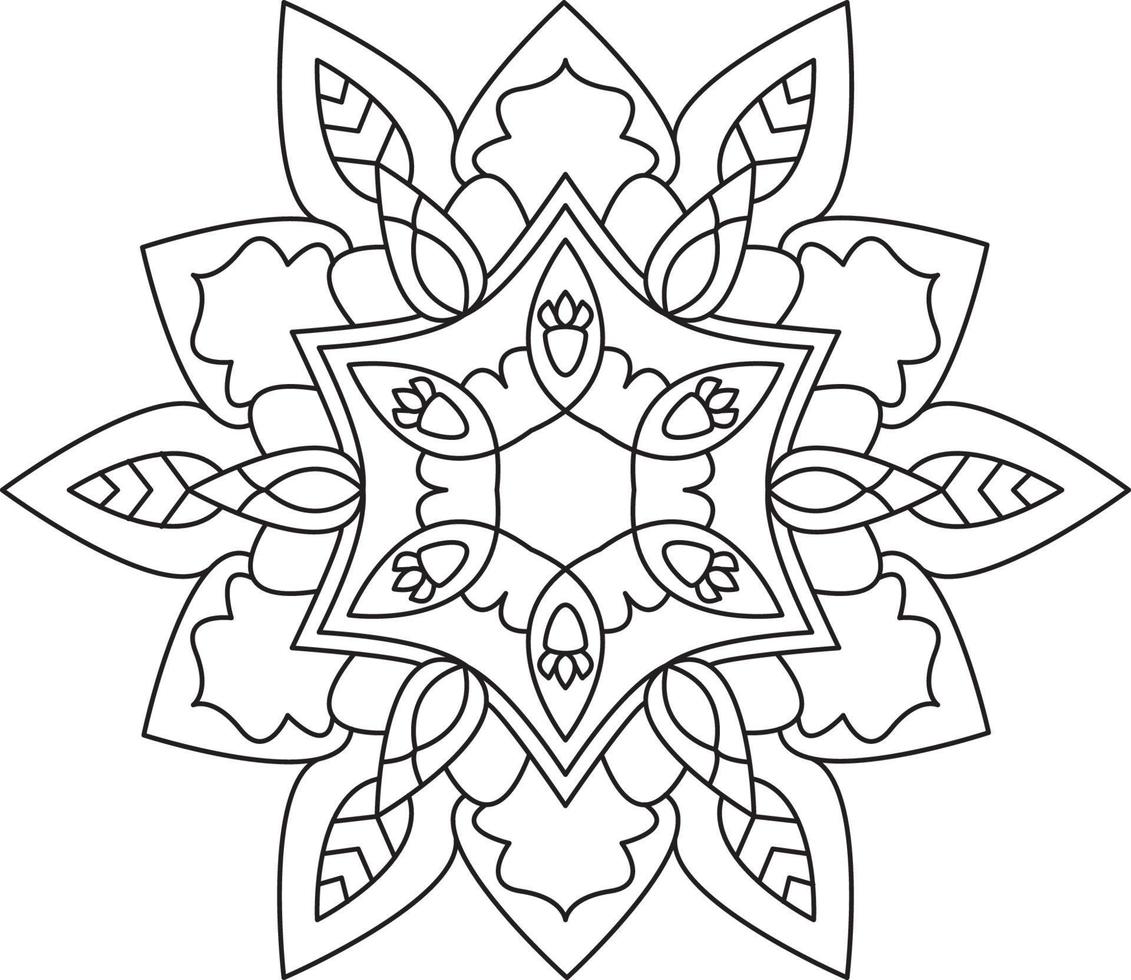 gráfico de página para colorir mandala vetor