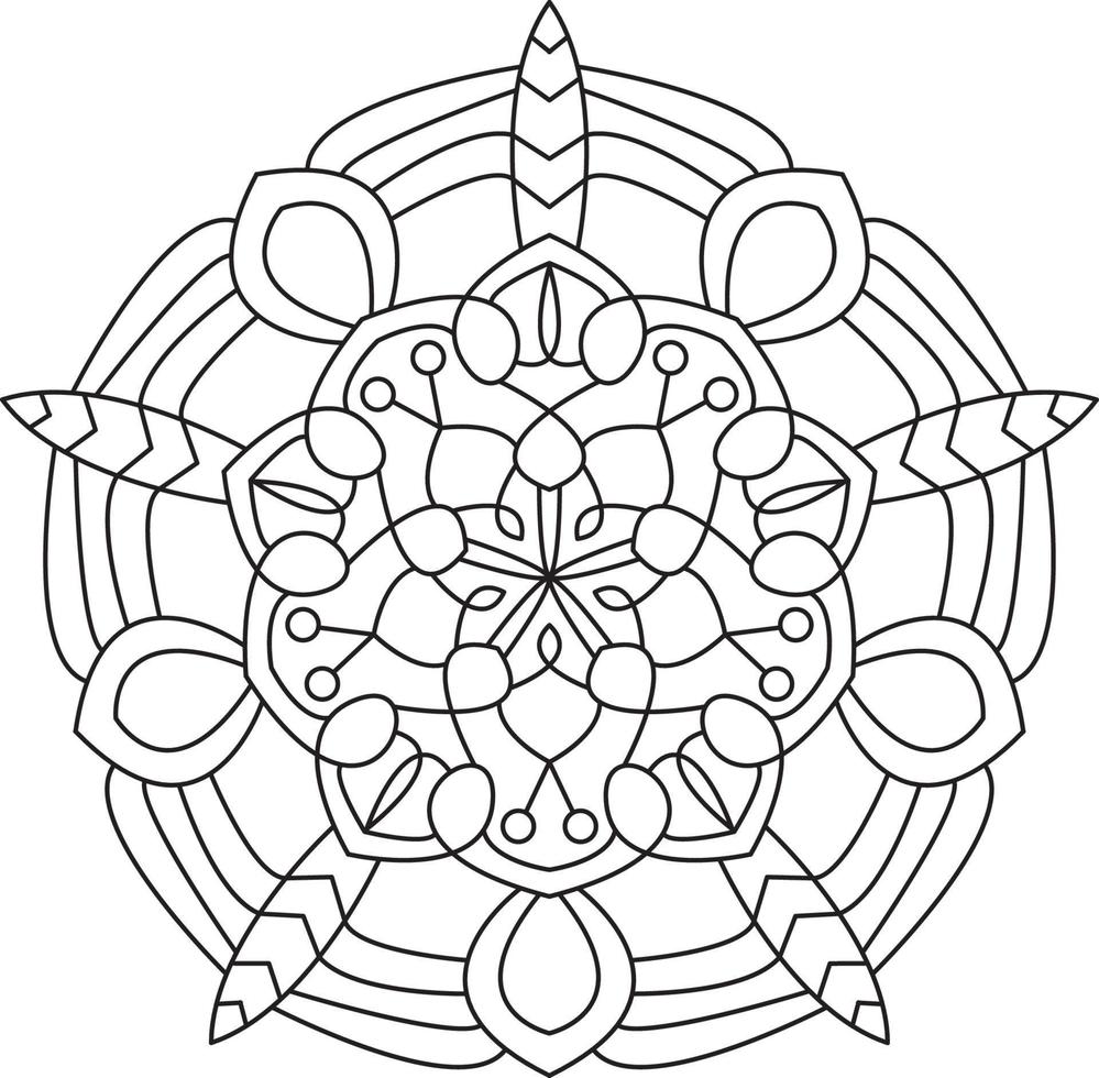 gráfico de página para colorir mandala vetor