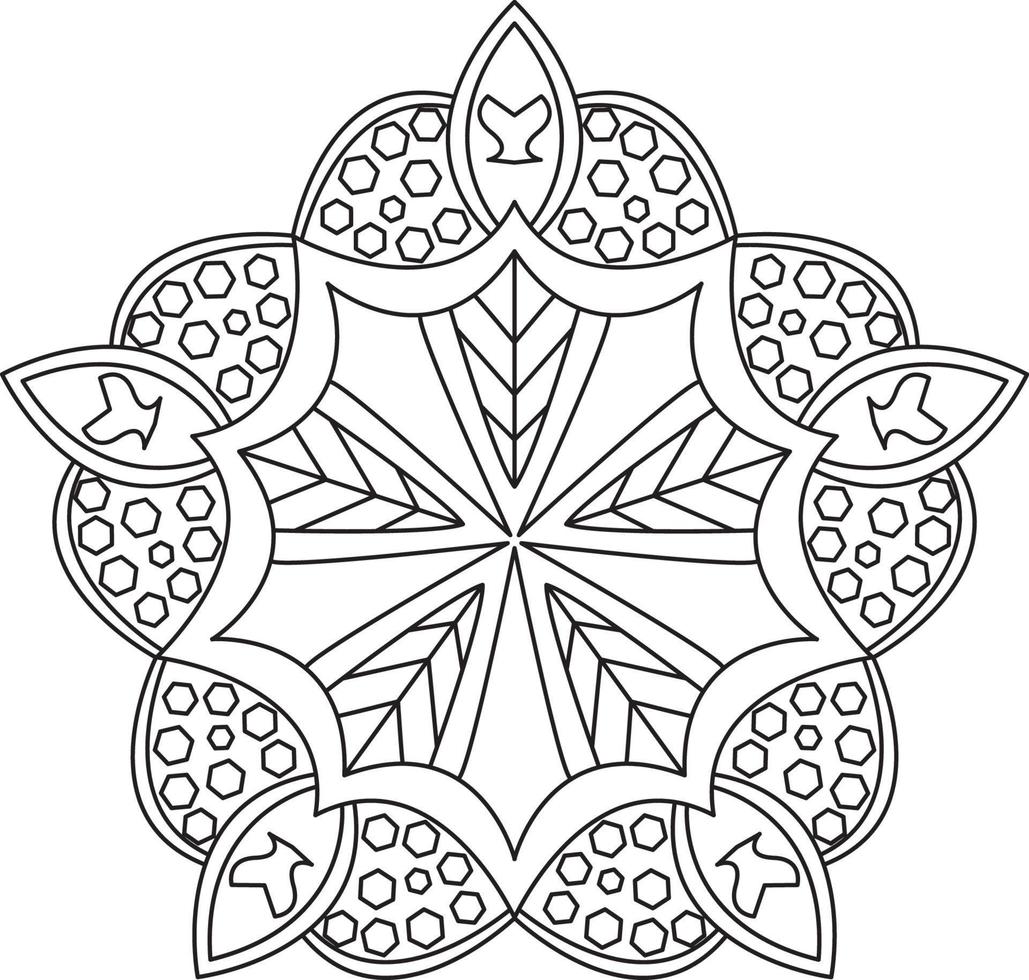 gráfico de página para colorir mandala vetor