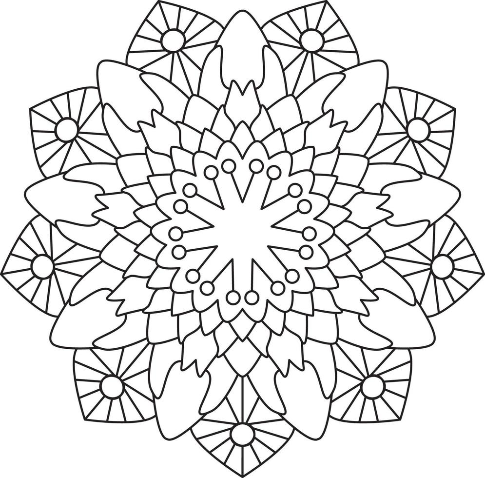 gráfico de página para colorir mandala vetor