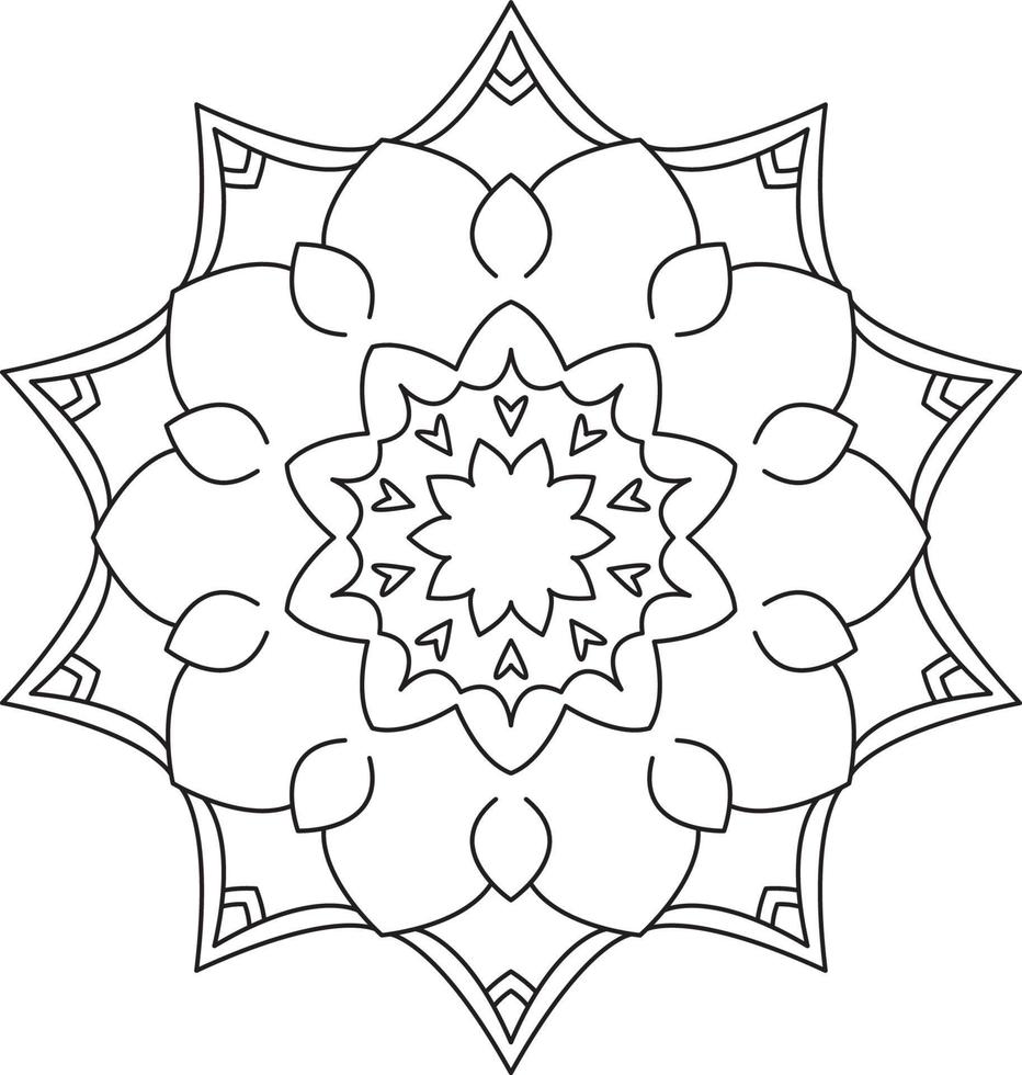 gráfico de página para colorir mandala vetor