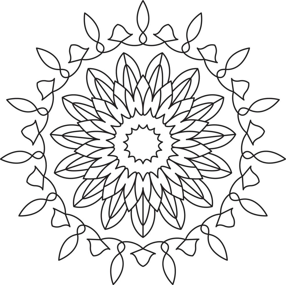 gráfico de página para colorir mandala vetor