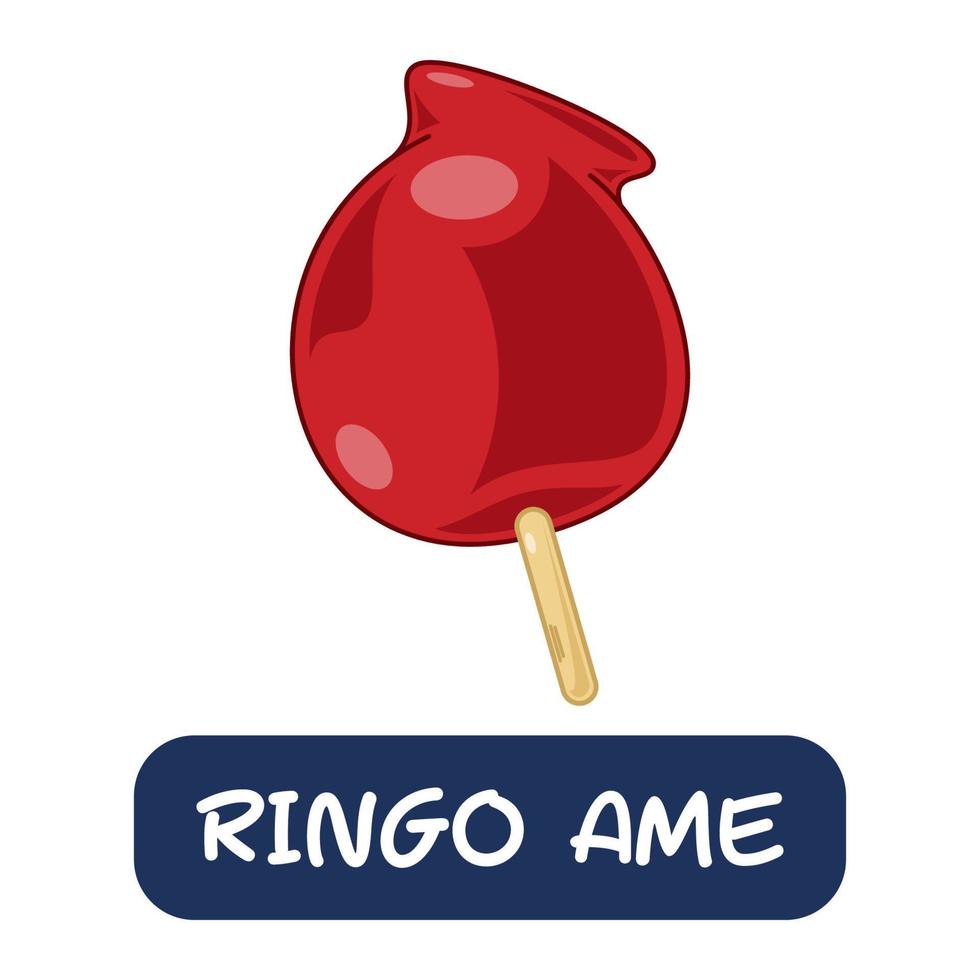 cartoon ringo ame, vetor de comida japonesa isolado no fundo branco