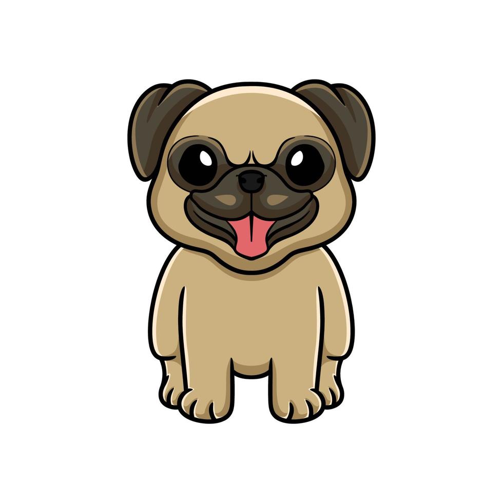 desenho de cachorro pug bonitinho vetor