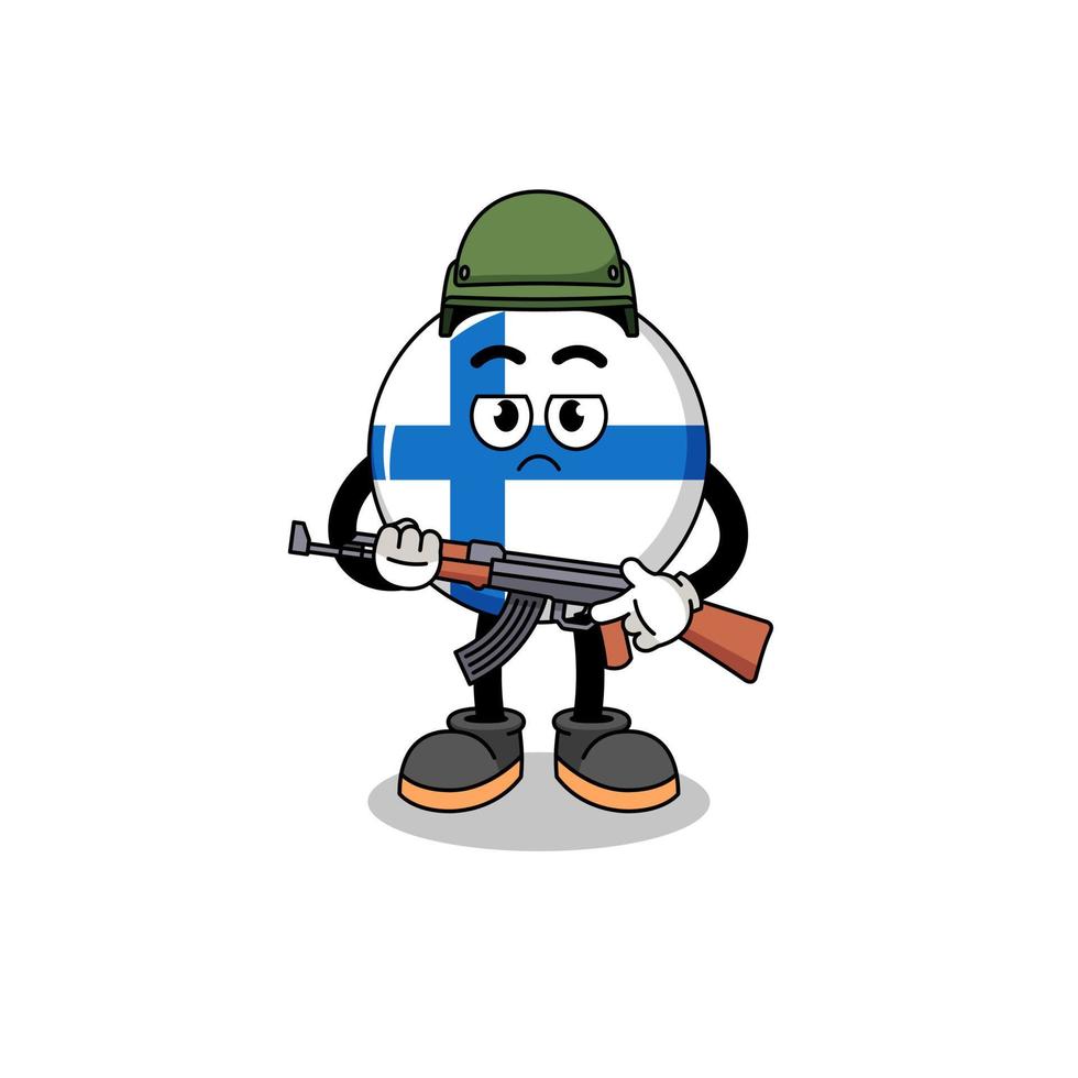 desenho animado do soldado finlandês vetor