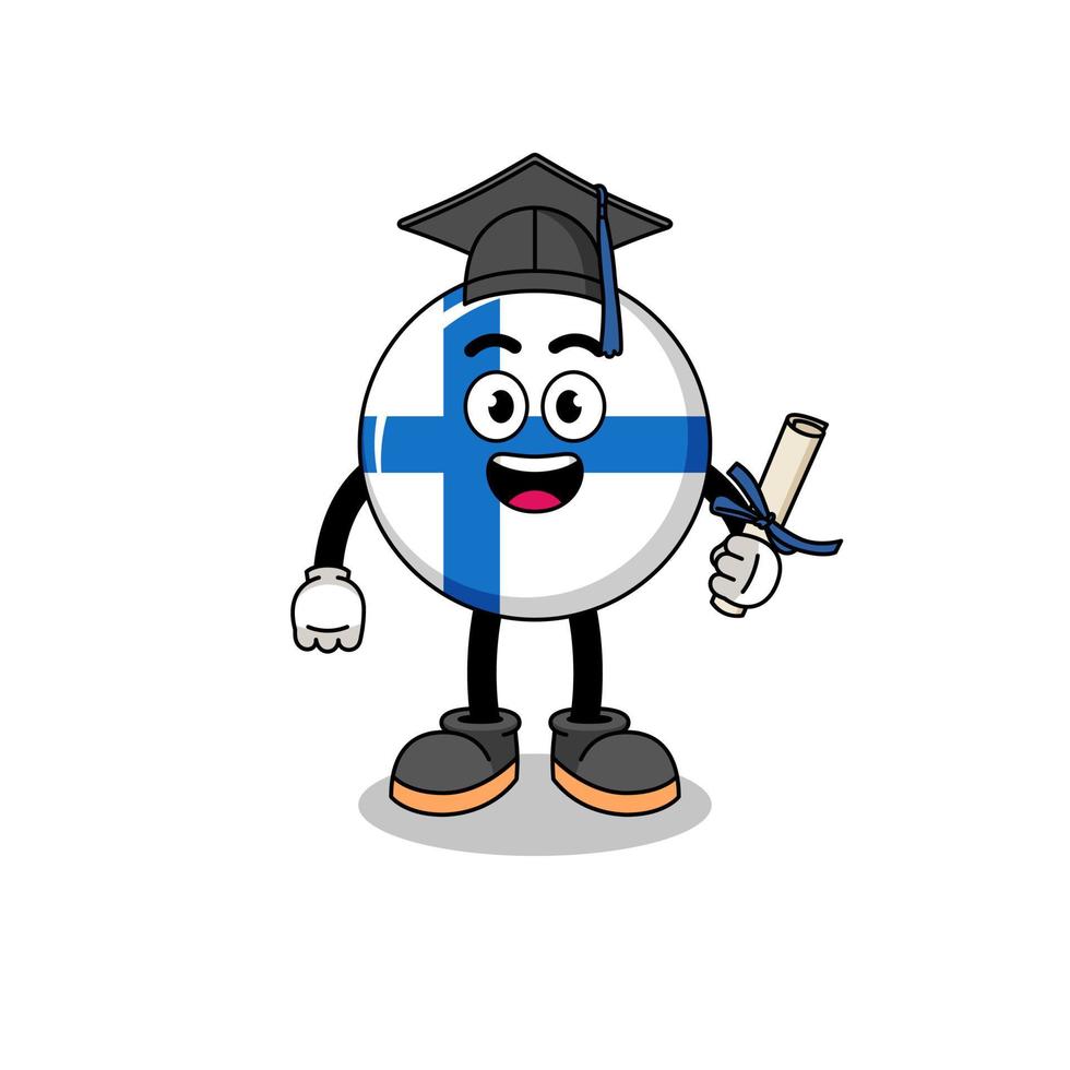 mascote finlandesa com pose de formatura vetor