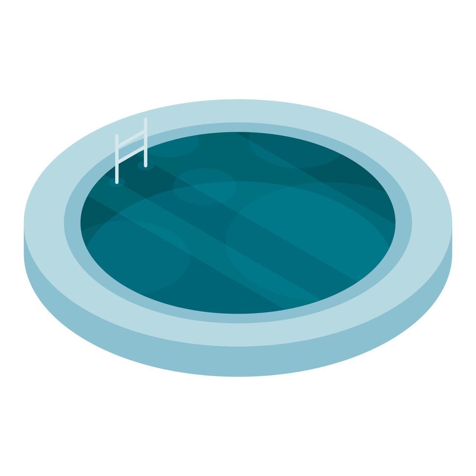 ícone de piscina redonda, estilo isométrico vetor