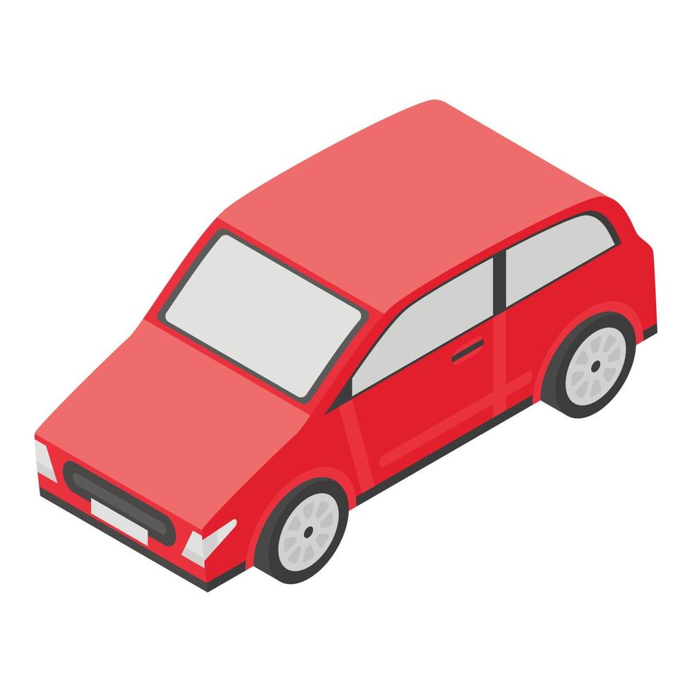 ícone de carro vermelho, estilo isométrico vetor