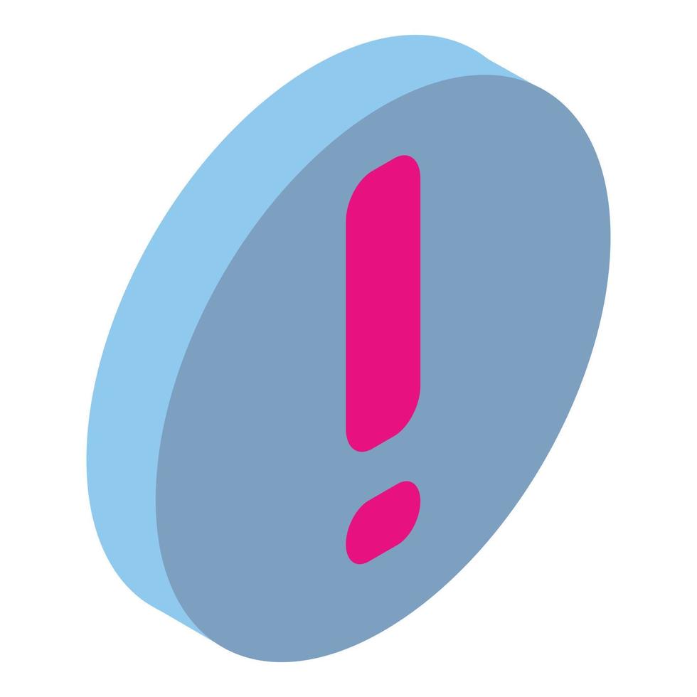 ícone de sinal de exclamação, estilo isométrico vetor