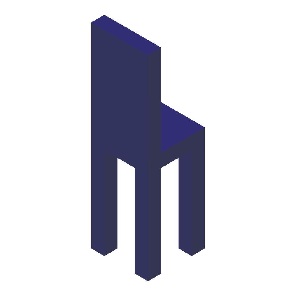 ícone de cadeira azul, estilo isométrico vetor
