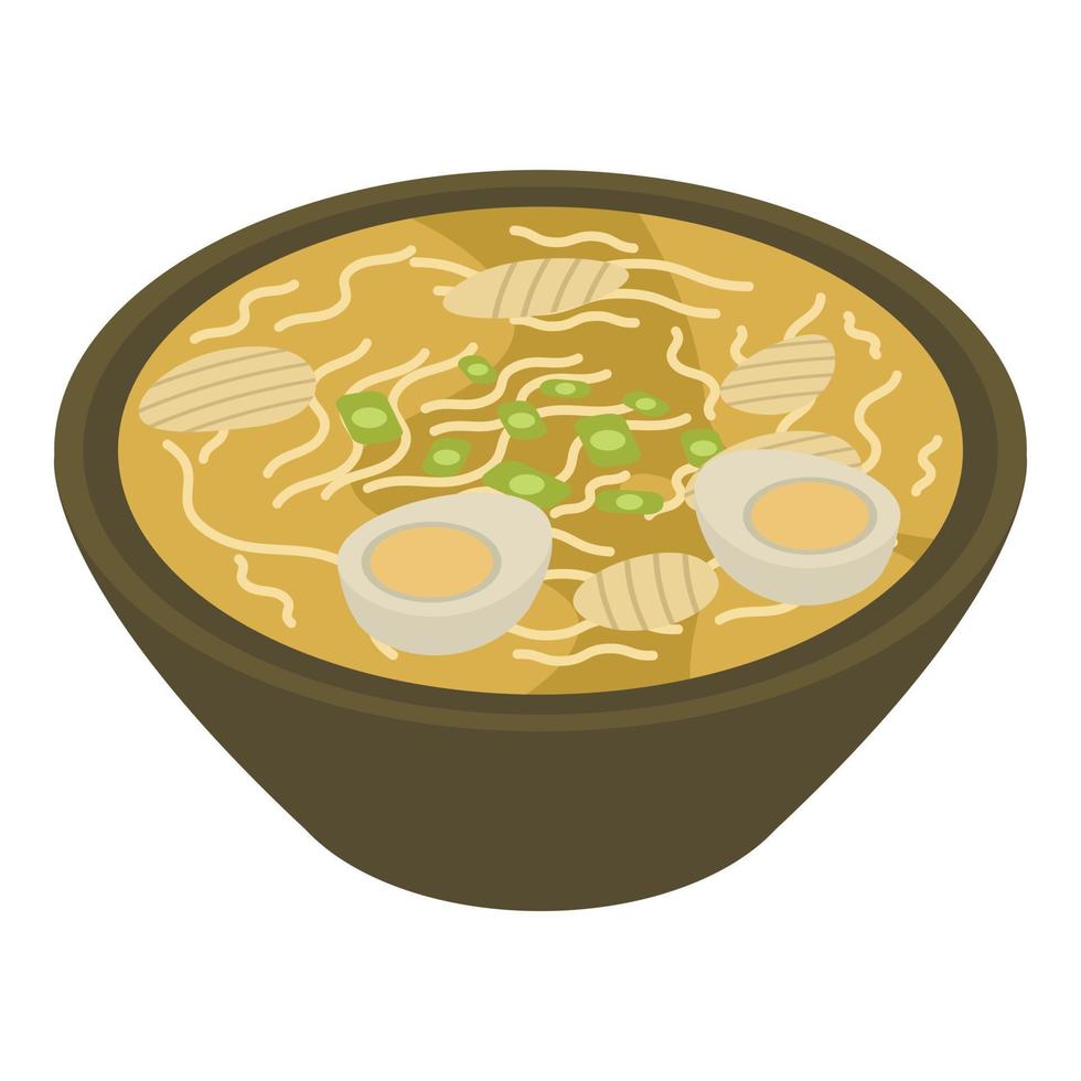 ícone de ramen japonês, estilo isométrico vetor