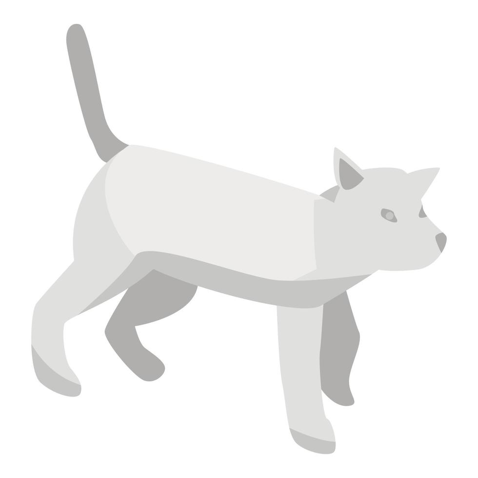 ícone de gato cinza, estilo isométrico vetor