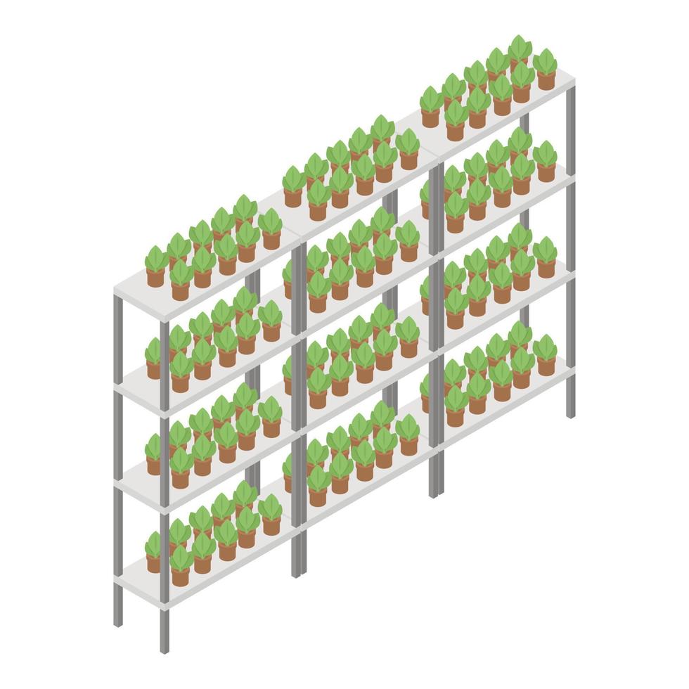 ícone de rack de planta de casa, estilo isométrico vetor