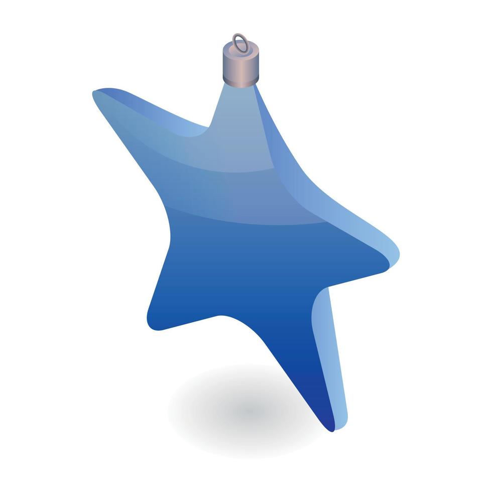 ícone de brinquedo de árvore estrela azul, estilo isométrico vetor