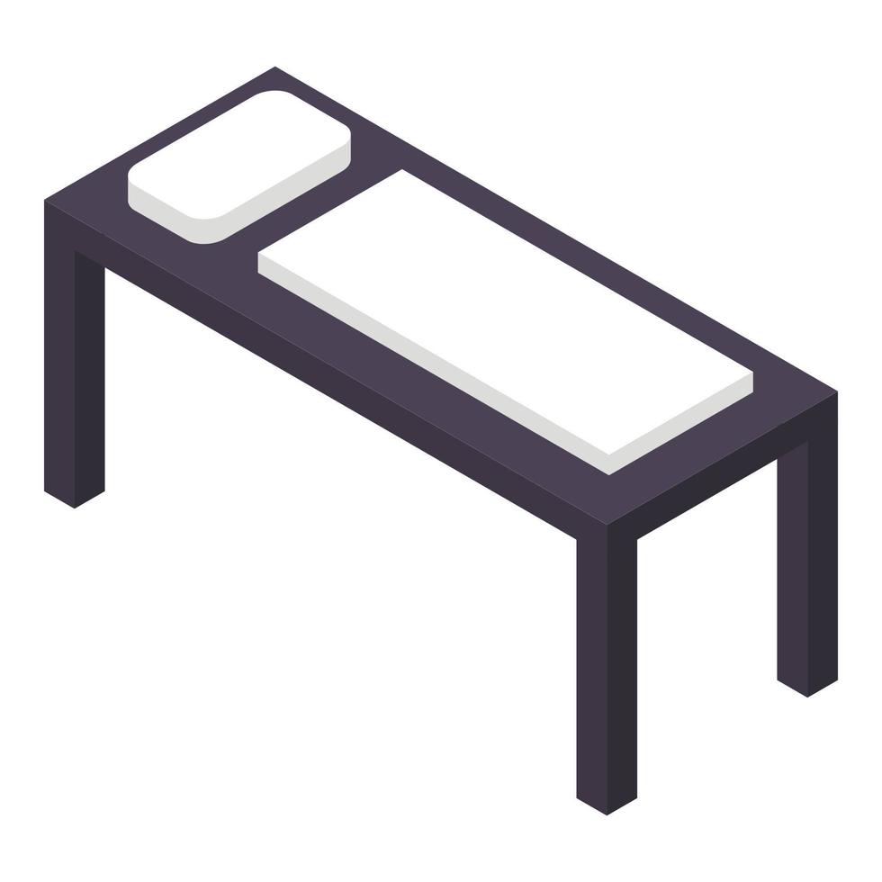 ícone de cama longa de uma pessoa, estilo isométrico vetor