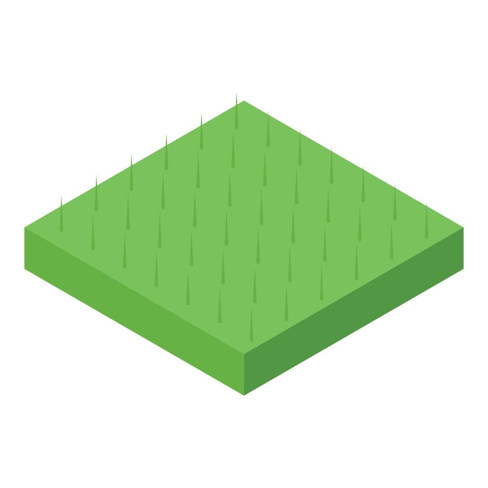 ícone quadrado de grama, estilo isométrico vetor