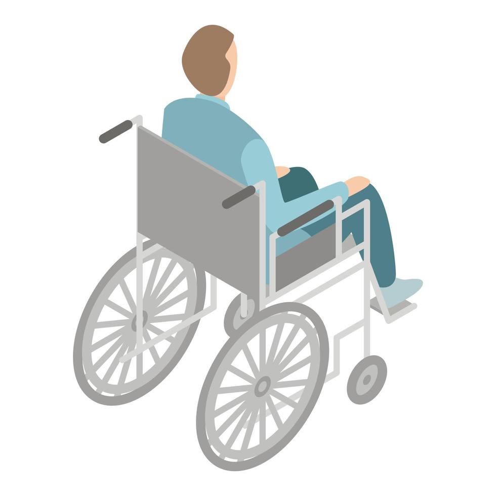 ícone de cadeira de rodas de homem, estilo isométrico vetor