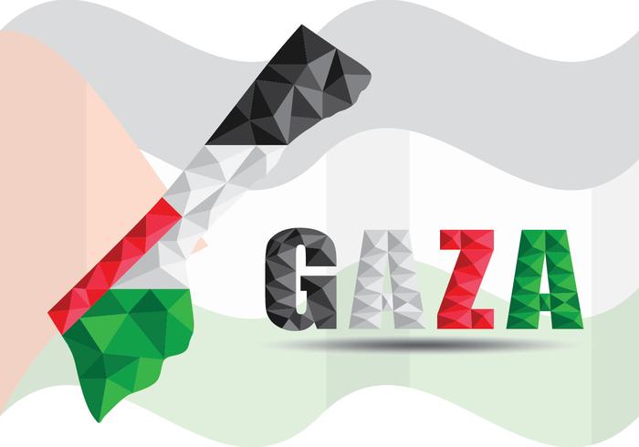 Mapa do polígono de Gaza vetor