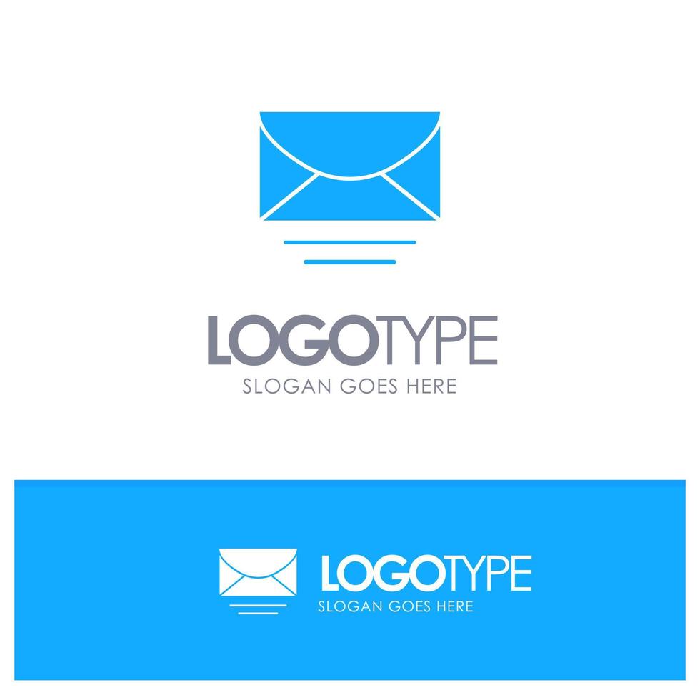 e-mail mensagem de e-mail logotipo sólido azul global com lugar para slogan vetor