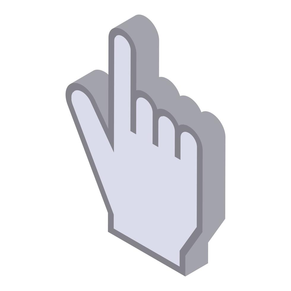 ícone de dedo de mão, estilo isométrico vetor