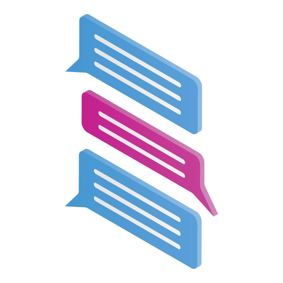 ícone de bate-papo colorido do smartphone, estilo isométrico vetor