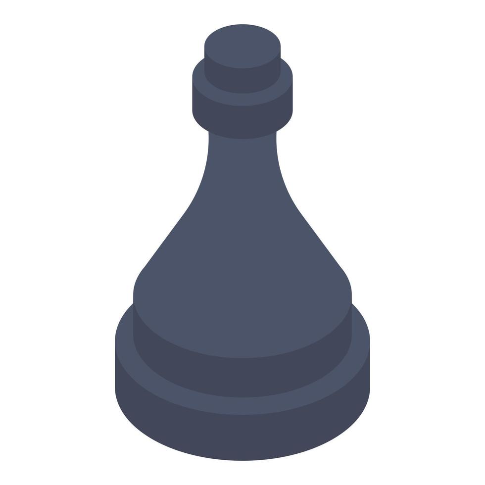 ícone de xadrez de peão preto, estilo isométrico vetor