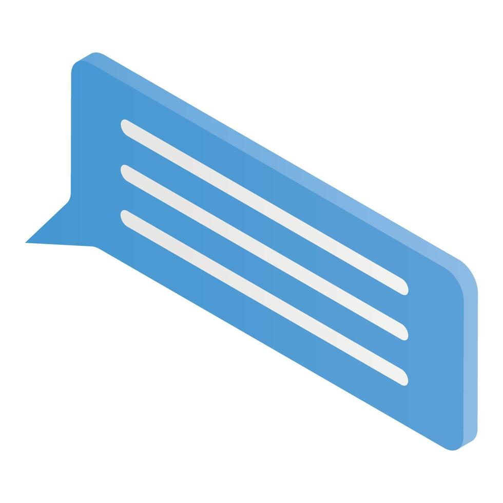 ícone de bate-papo azul, estilo isométrico vetor