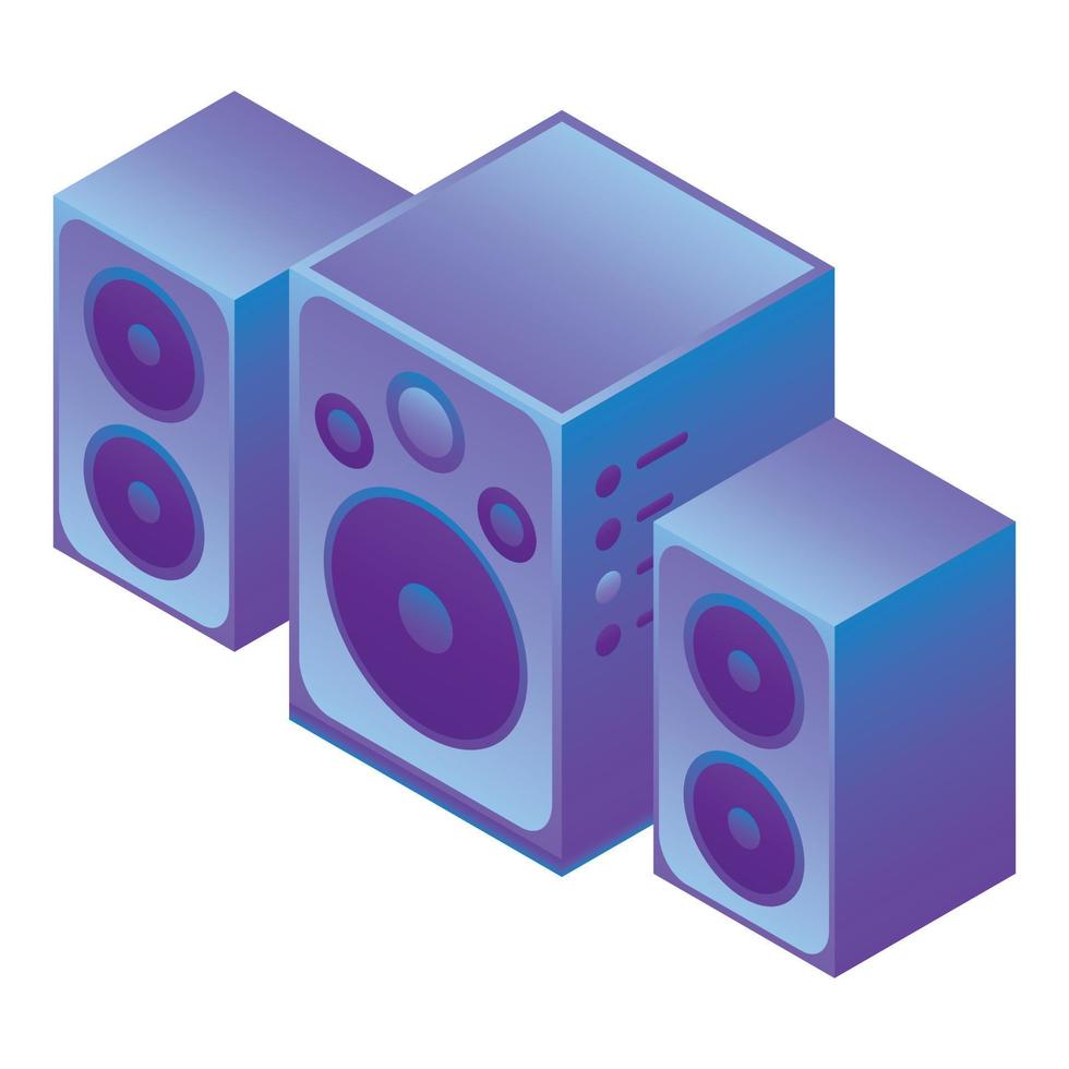 ícone do sistema de som do alto-falante, estilo isométrico vetor