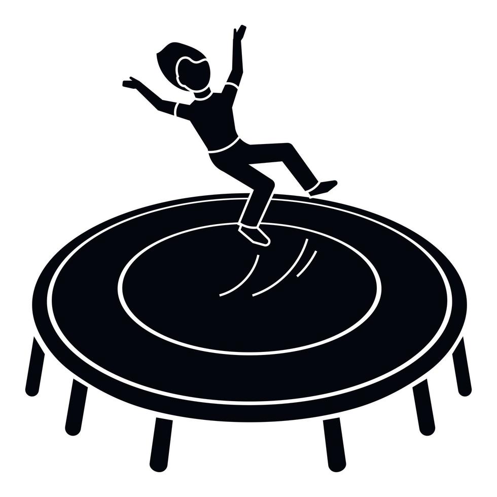 garoto no ícone do trampolim, estilo simples vetor