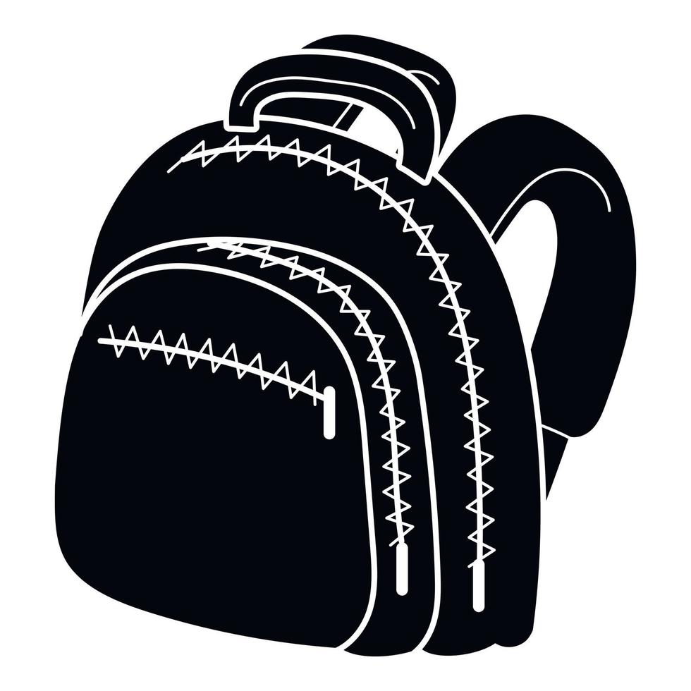 ícone de mochila com zíper, estilo simples vetor