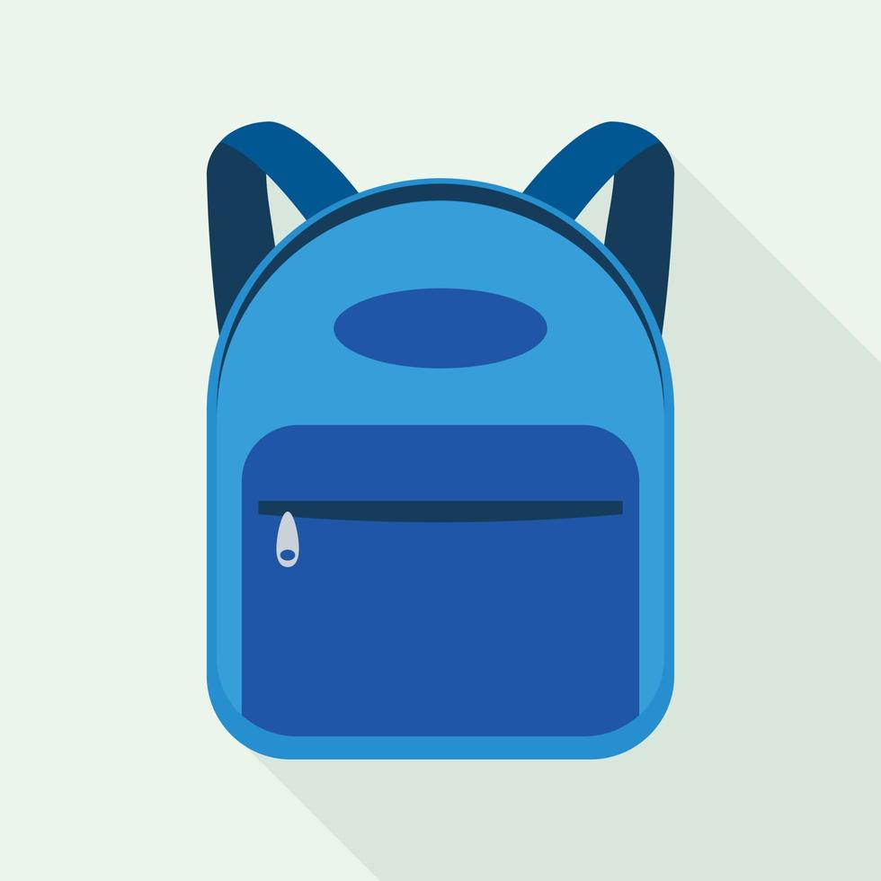 ícone de mochila azul, estilo simples vetor