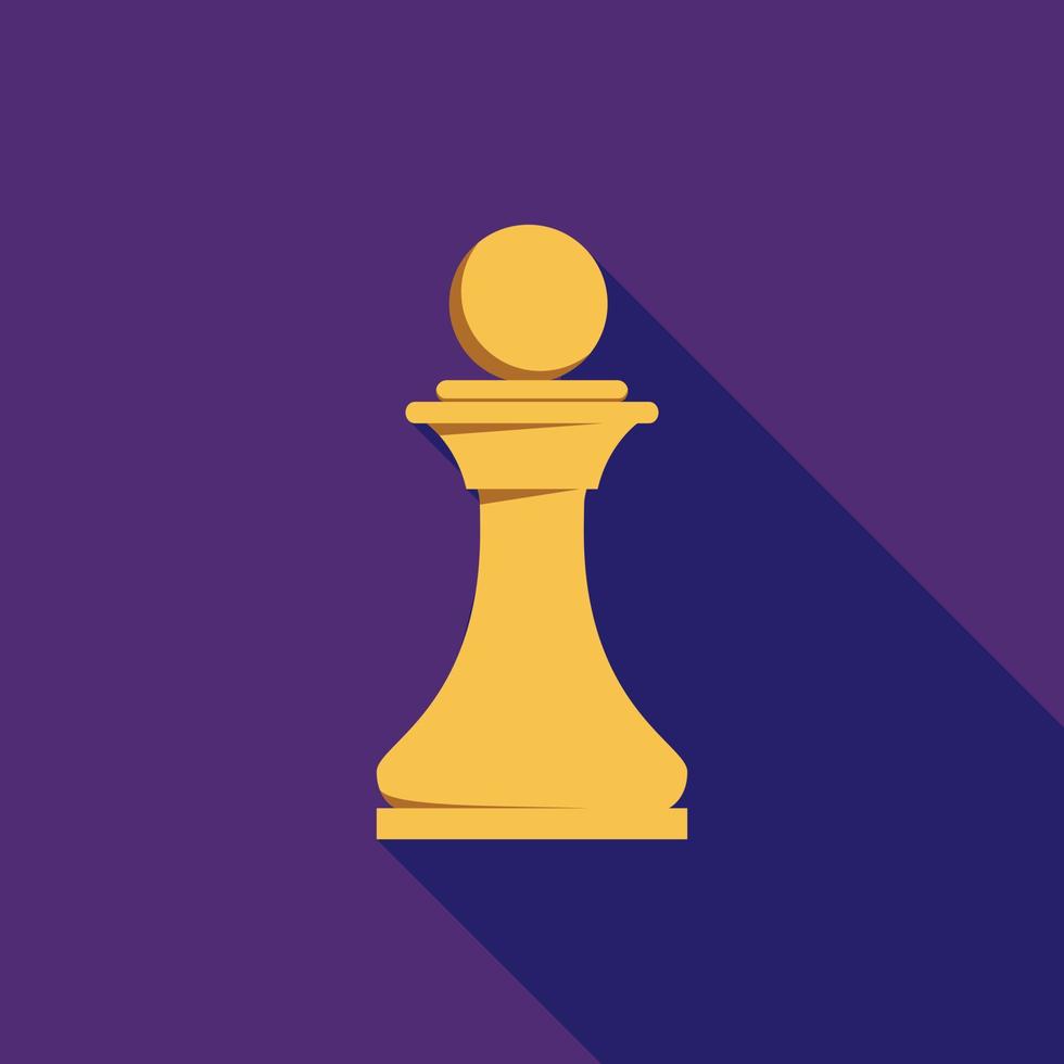ícone de peão de xadrez de madeira, estilo simples vetor